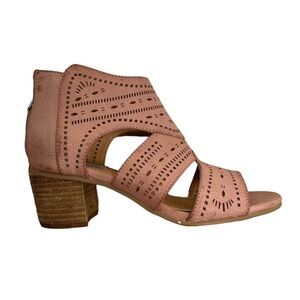 Not Rated Open Toe Pink Zip Up Boots sz 6